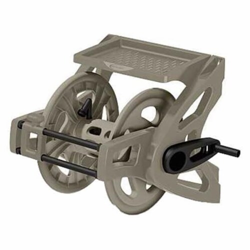 Suncast Slide Trak Hose Handler Wall Mounted 175' Garden Hose Reel, Reel Only Perspective: front