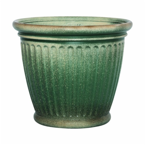 Suncast 7507262 16 x 18 in. Resin Planter, Green Perspective: front