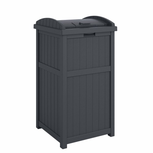 Suncast Trashcan Hideaway Outdoor 33 Gallon Garbage Trash Waste