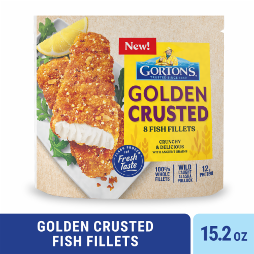 Gorton’s Golden Crusted Fish Fillets, Breaded with Quinoa, Amaranth, Other Ancient Grains, Frozen Perspective: front