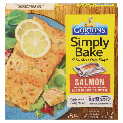 Gorton's® Simply Bake Roasted Garlic & Butter Salmon Fillets Perspective: front