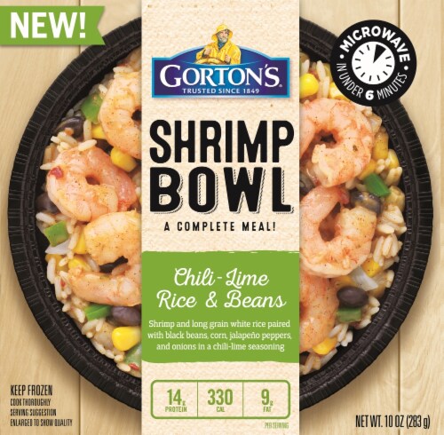 Gorton's Shrimp Bowl Chili- Lime Rice & Beans Perspective: front