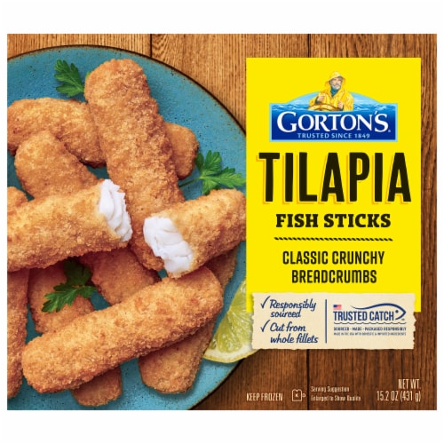 Gorton's® Classic Crunchy Breadcrumbs Tilapia Fish Sticks Perspective: front