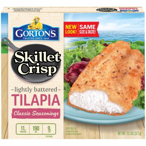 Gorton's Skillet Crisp Classic Seasonings Lightly Battered Tilapia Perspective: front