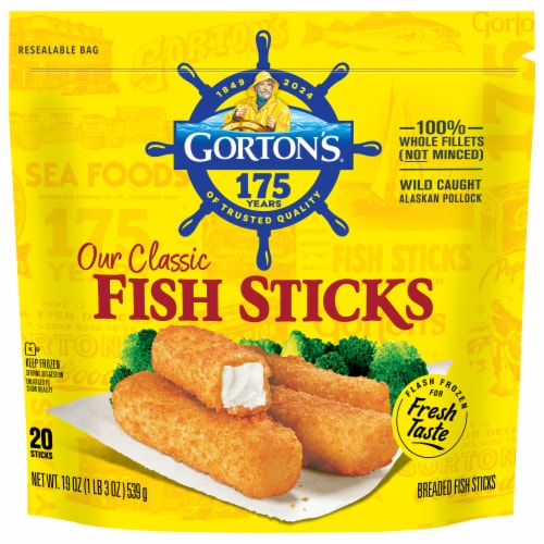 Gorton’s Crunchy Breaded Fish Sticks (Not Minced), Panko Breadcrumbs, Frozen Perspective: front