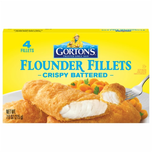 Gorton’s Crispy Battered Fish Fillets, Wild Caught Flounder, Frozen Perspective: front