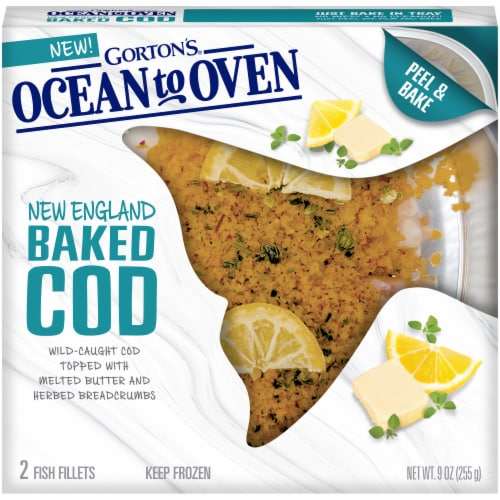 Gorton's Ocean To Oven New England Baked Cod Fish Fillets Perspective: front