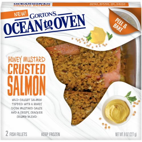 Gorton's Ocean To Oven Mustard Crusted Salmon Fish Fillets Perspective: front