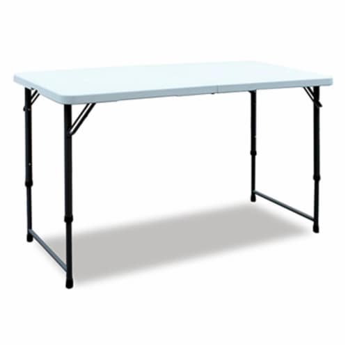 GSC Technologies 239844 4 ft. White Folding Table Perspective: front