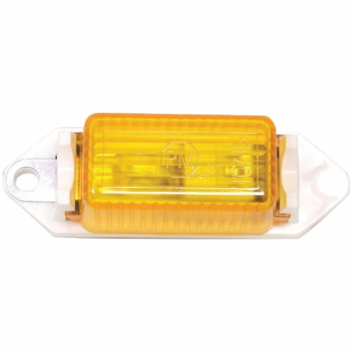 Peterson Rectangle 12 V. Amber Clearance Light V107WA Perspective: front