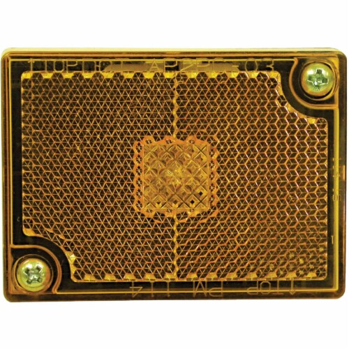 Peterson Rectangular 12 V. Amber Clearance Light V114A Perspective: front