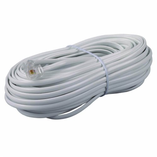 RCA 50 Ft. White Phone Cord TP443WHR Perspective: front