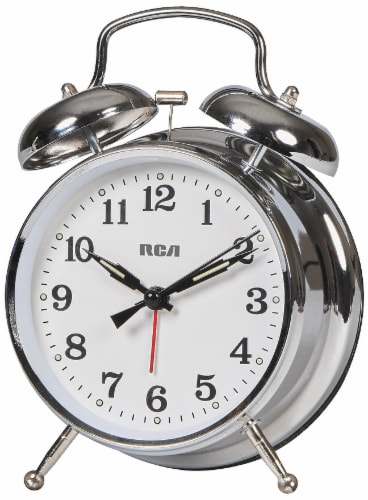 RCA Quartz Alarm Clock - Silver Perspective: front