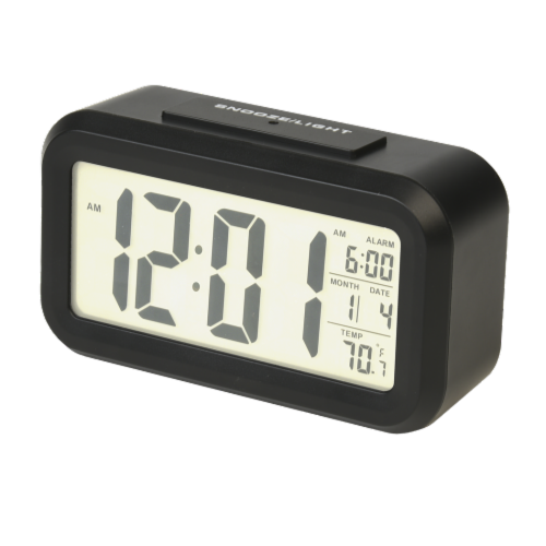 RCA Portable Alarm Clock - Black Perspective: front
