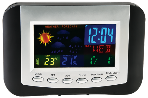 RCA Weather Station Alarm Clock Perspective: front