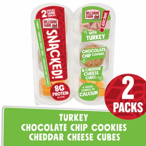 Hillshire Farm® SNACKED! Turkey Cheddar Cheese and Chocolate Chip Cookies Snack Packs Perspective: front