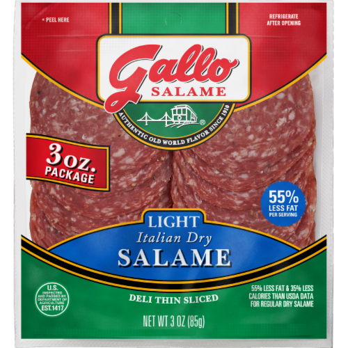 Gallo Salame® Deli Thin Sliced Light Italian Dry Salami Perspective: front