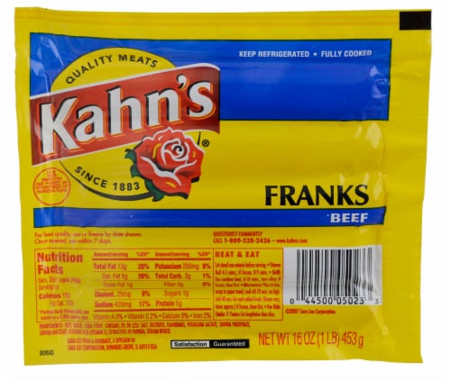 Kahn's® Beef Hot Dogs Perspective: front