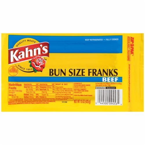Kahn's® Bun Size Beef Franks Perspective: front