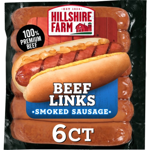 Hillshire Farm Beef Links Smoked Sausage Perspective: front
