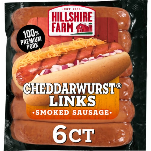 Hillshire Farm Cheddarwurst Links Smoked Sausage with Wisconsin Cheese Perspective: front