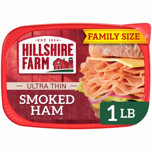 Hillshire Farm Ultra Thin Sliced Smoked Ham Sandwich Meat Perspective: front
