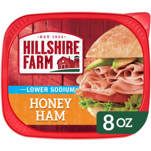 Hillshire Farm Ultra Thin Sliced Lower Sodium Honey Ham Sandwich Meat Perspective: front