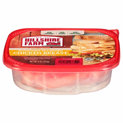 Hillshire Farm Ultra Thin Sliced Rotisserie Seasoned Chicken Breast Sandwich Meat Perspective: front