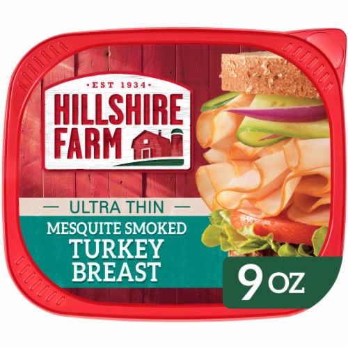 Hillshire Farm Ultra Thin Sliced Mesquite Smoked Turkey Breast Sandwich Meat Perspective: front