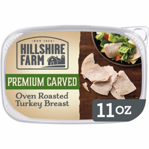 Hillshire Farm Premium Carved Oven Roasted Turkey Breast Sandwich Meat Perspective: front
