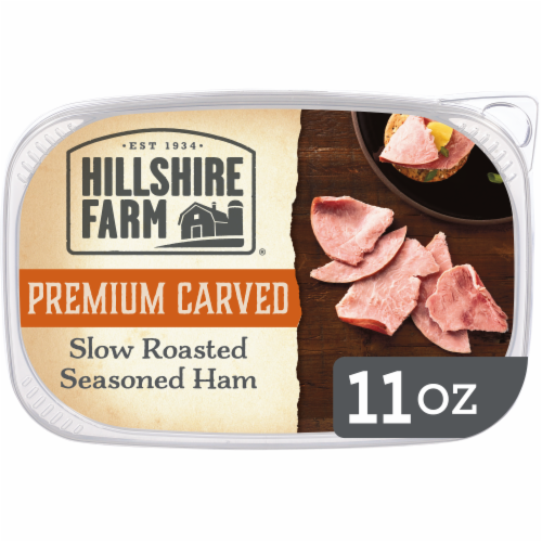 Hillshire Farm Premium Carved Slow Roasted Seasoned Ham Sandwich Meat Perspective: front