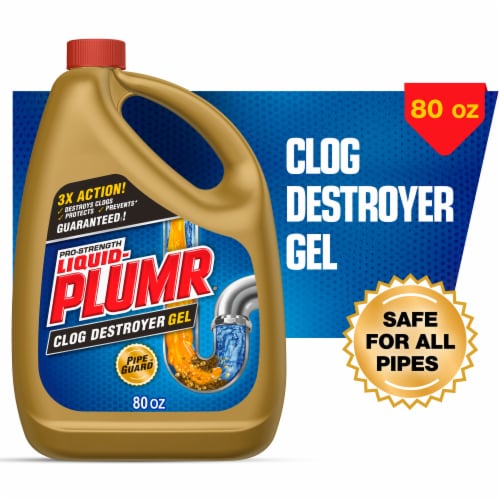  Drano Max Gel Drain Clog Remover and Cleaner for Shower or Sink  Drains, Unclogs and Removes Hair, Soap Scum and Blockages, 32 Oz : Health &  Household