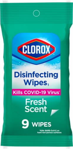 Clorox On the Go Fresh Scent Disinfecting Wipes Perspective: front