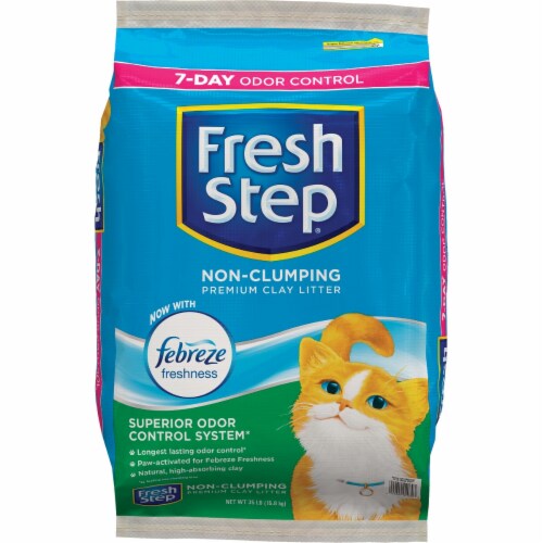 Fresh Step 35 Lb. Non-Clumping Cat Litter with Febreze 02030 Perspective: front