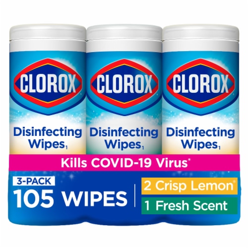 Clorox Lemon and Fresh Scent Disinfecting Wipes Value Pack Perspective: front