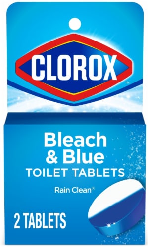 Clorox Ultra Clean Bleach and Blue Rain Clean Toilet Tablets Perspective: front