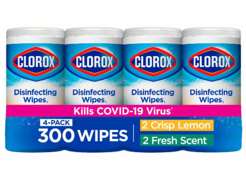 Clorox Lemon and Fresh Scent Disinfecting Wipes Value Pack Perspective: front