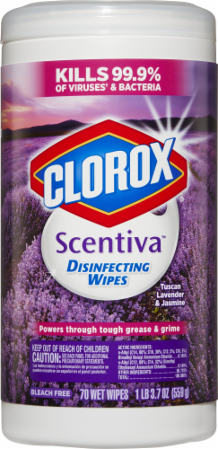 Clorox Scentiva Disinfecting Wipes - Tuscan Lavender & Jasmine Perspective: front