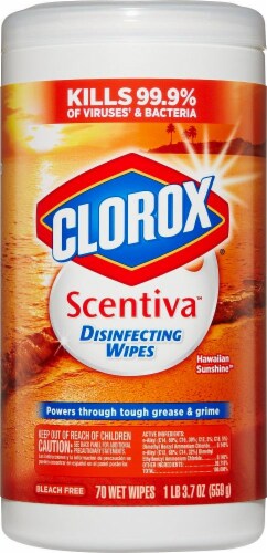 Clorox Scentiva Disinfecting Wipes - Hawaiian Sunshine Perspective: front