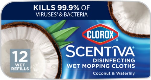 Clorox Scentiva Coconut and Waterlily Disinfecting Wet Mopping Cloths Perspective: front