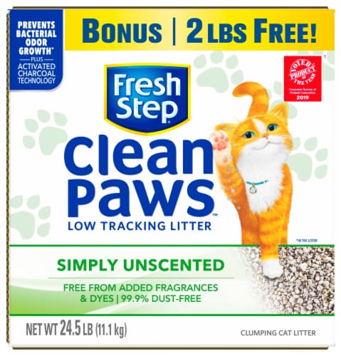 Fresh Step® Clean Paws™ Multi-Cat Unscented Clumping Cat Litter, 24.5 Lb -  Kroger