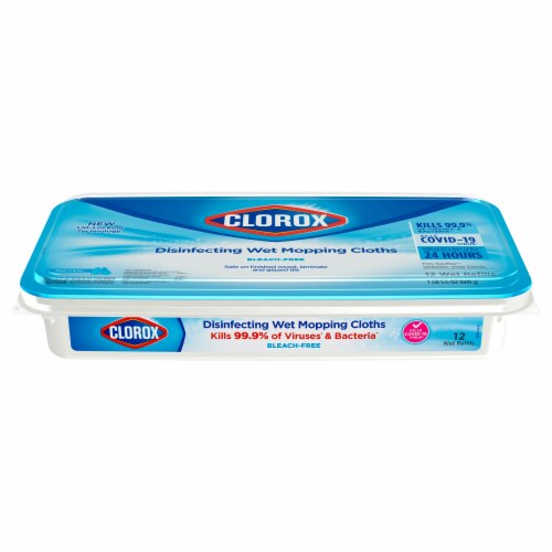 Clorox 5.90 in. W X 11.44 in. L Disinfecting Wet Mopping Cloths 12 pk - Total Qty: 6 Perspective: front