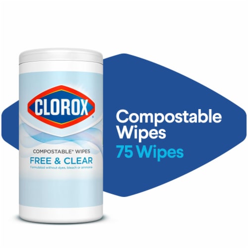 Clorox Free and Clear Compostable Cleaning Wipes, 75 ct - Kroger