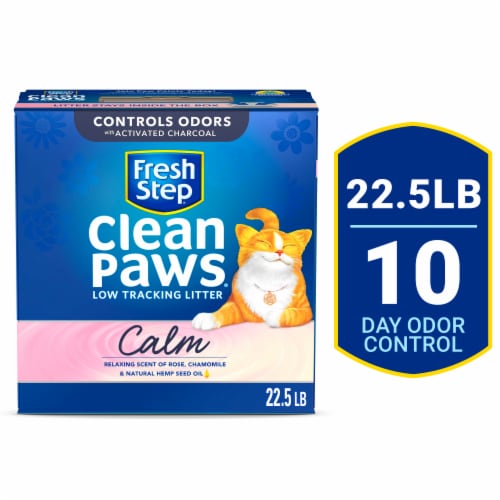 Fresh Step Clean Paws Calm Low Tracking Litter Clumping Cat Litter, 22.5 lb  - Foods Co.