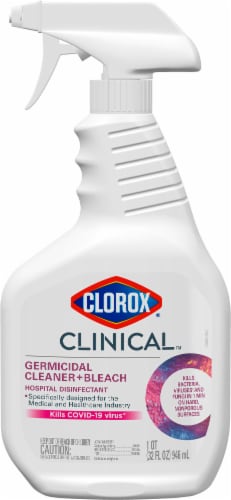 Clorox Clinical Germicidal Cleaner + Bleach Hospital Disinfectant Perspective: front