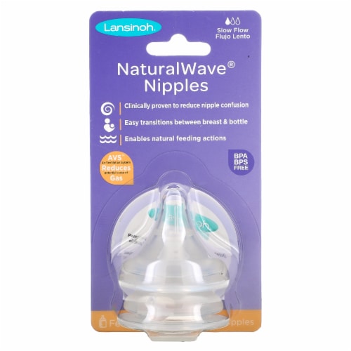 Lansinoh mOmma NaturalWave Nipples Slow Flow - 2 Nipples, 2 Count