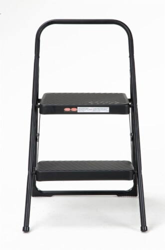Cosco® 2-Step Folding Household Step Stool - Black Perspective: front