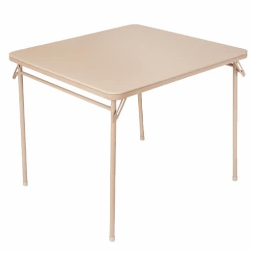 34" Square Vinyl Top Folding Card Table Perspective: front