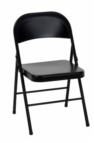 All Steel Folding Chair - Black Perspective: front