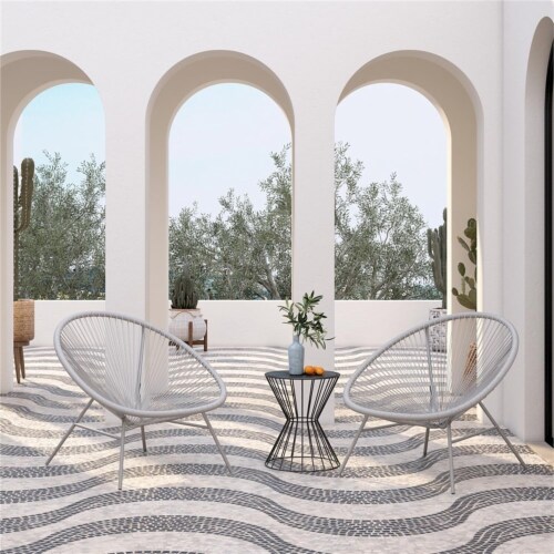CosmoLiving by Cosmopolitan Avo Modern XL Lounge Chairs (2) in Light Gray Perspective: front
